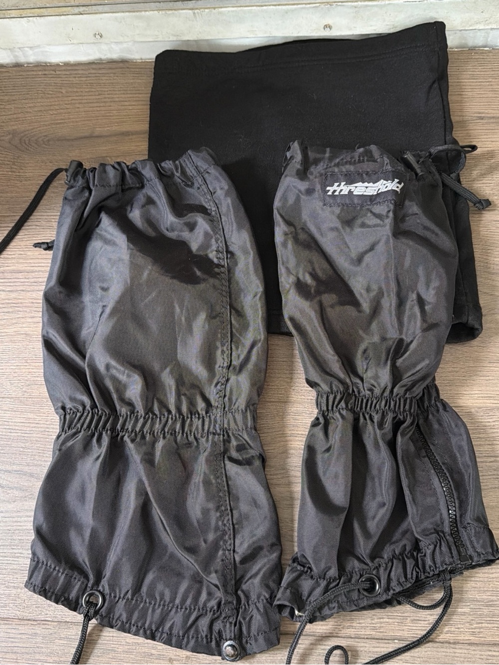 2 different Leg Gaiters One is Threshold Brand + tunnel hood